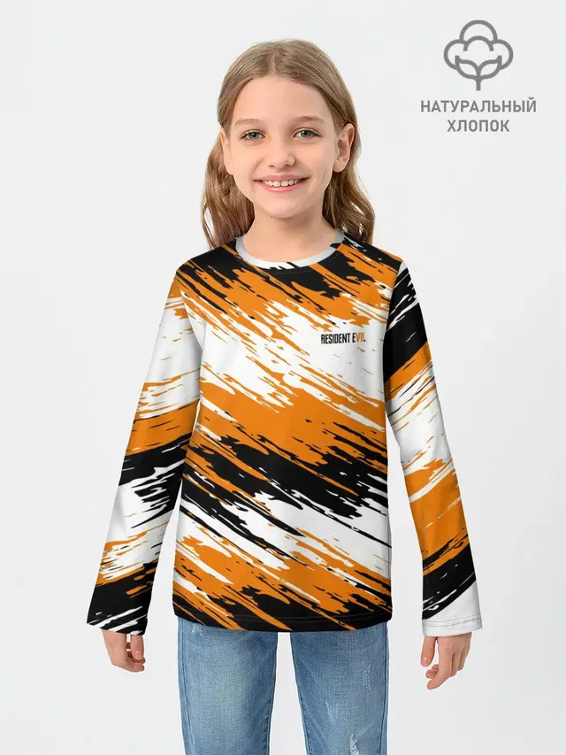 Детский лонгслив с принтом «Grunge pattern»
