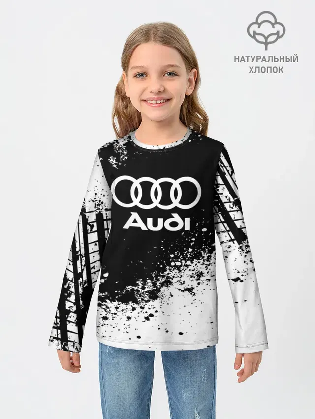 Детский лонгслив с принтом «Audi — Audi abstract sport»