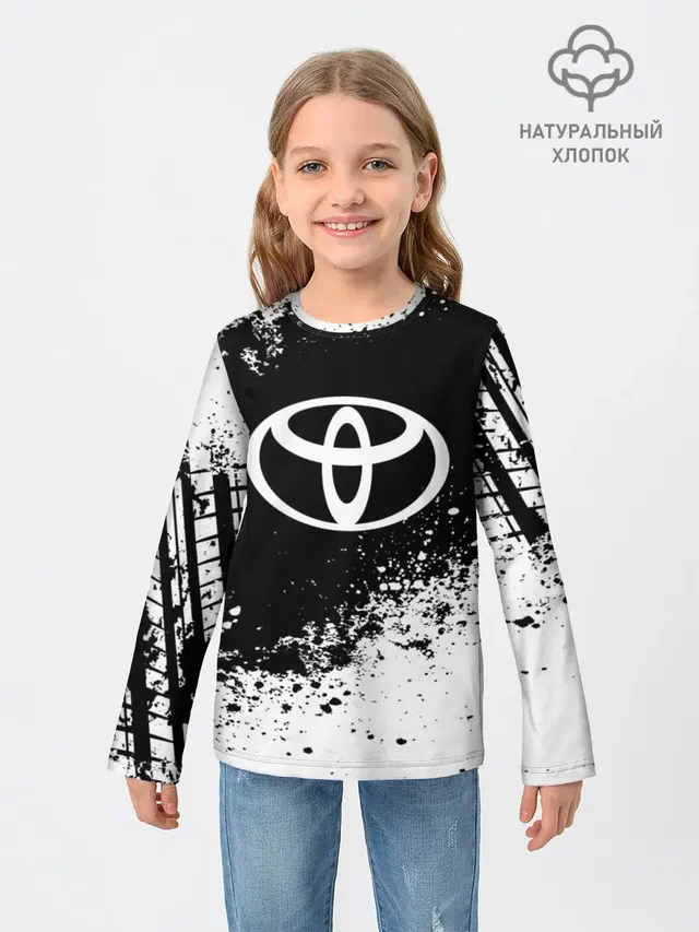 Детский лонгслив с принтом «Тойота — Toyota abstract sport»