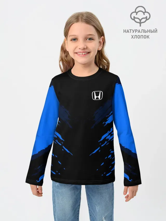 Детский лонгслив с принтом «Honda logo — Honda SPORT»