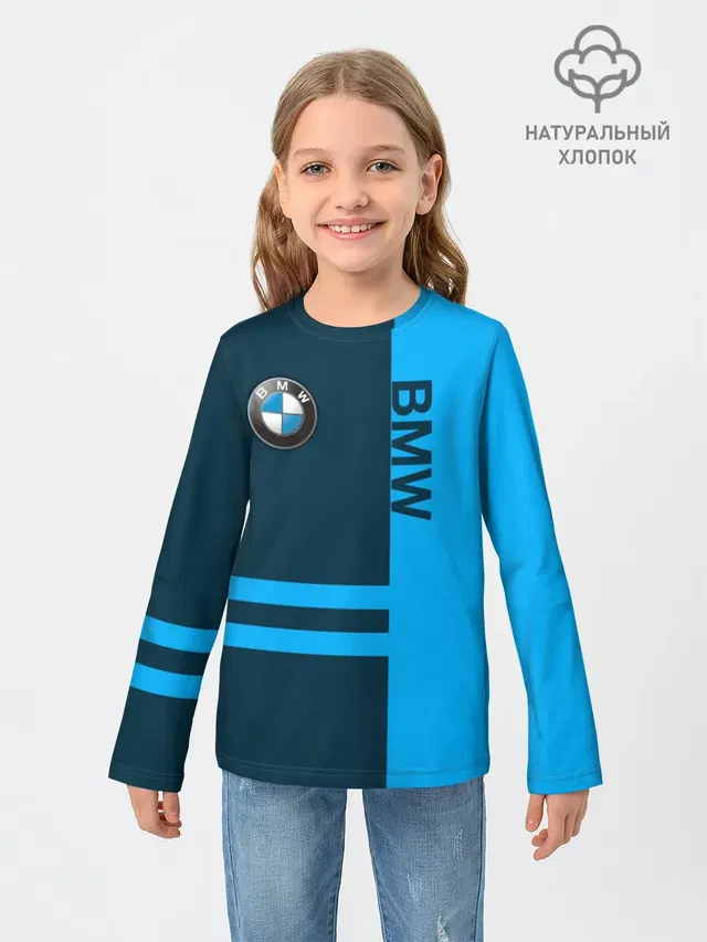 Детский лонгслив с принтом «BMW»