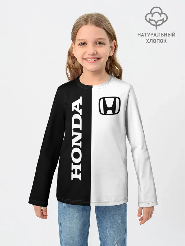 Детский лонгслив с принтом «Honda»