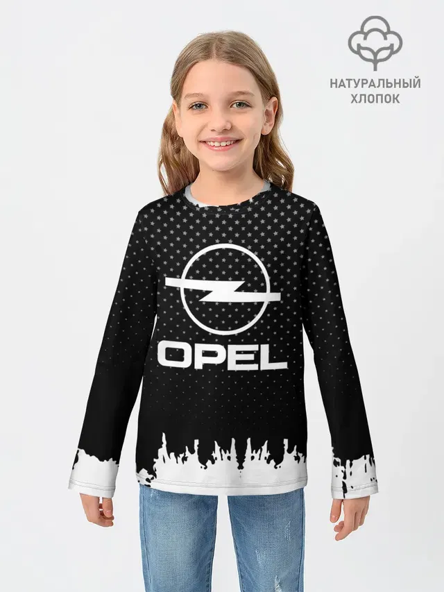 Детский лонгслив с принтом «Opel»