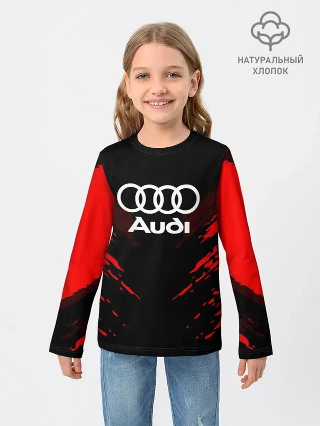 Детский лонгслив с принтом «Audi — AUDI SPORT COLLECTION»