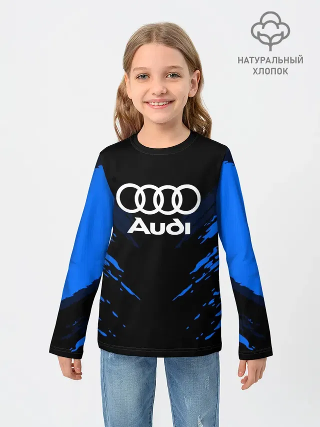 Детский лонгслив с принтом «Audi — AUDI SPORT COLLECTION»