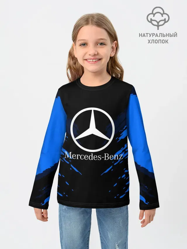 Детский лонгслив с принтом «Mercedes-Benz — MERCEDES-BENZ SPORT COLLECTION»