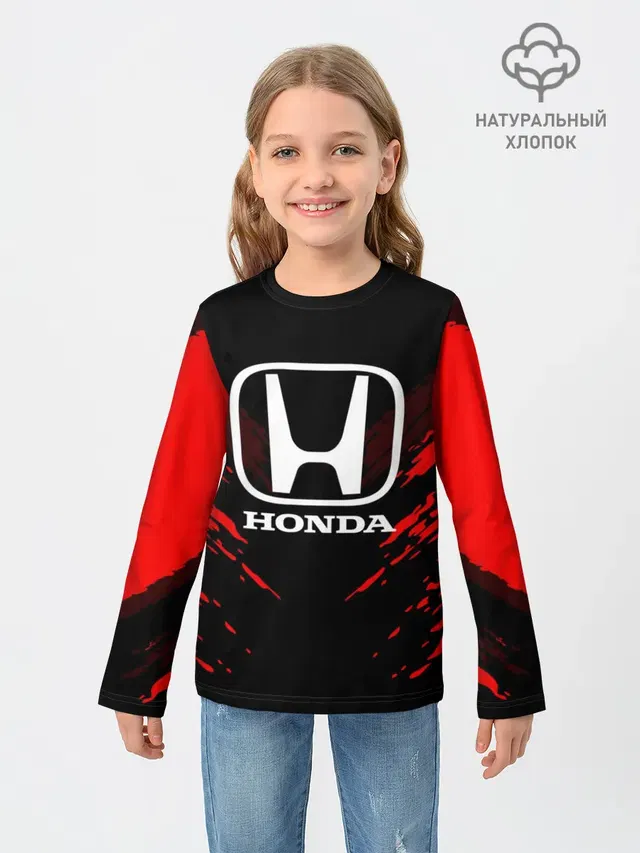 Детский лонгслив с принтом «Honda Sport Collection»