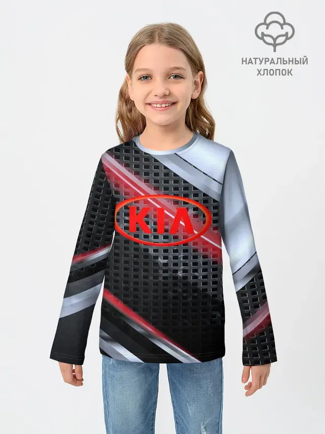 Детский лонгслив с принтом «KIA high speed collection»