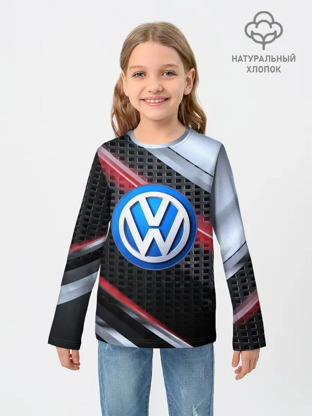 Детский лонгслив с принтом «Volkswagen — VOLKSWAGEN high speed»