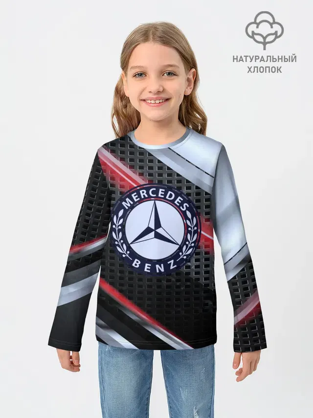 Детский лонгслив с принтом «MERCEDES high speed collection»