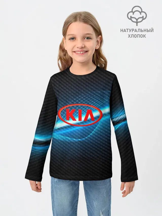Детский лонгслив с принтом «KIA machine motor XXI»