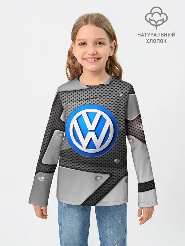 Детский лонгслив с принтом «Volkswagen — Volkswagen metalic 2018»