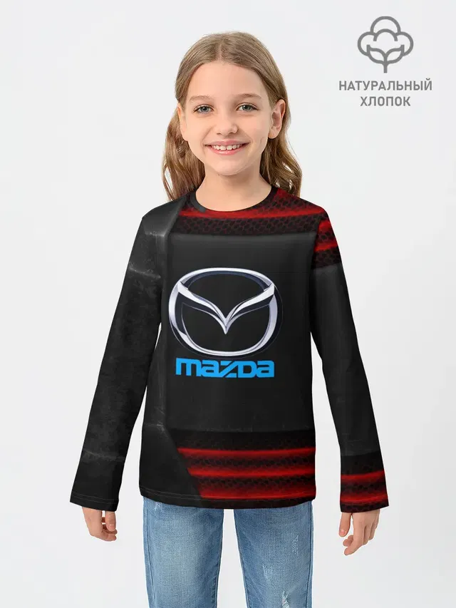 Детский лонгслив с принтом «Mazda auto sport»