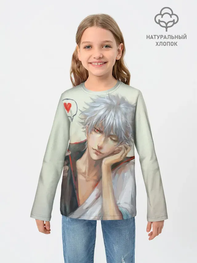 Детский лонгслив с принтом «Sakata Gintoki»