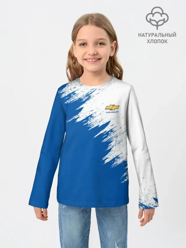 Детский лонгслив с принтом «Chevrolet»