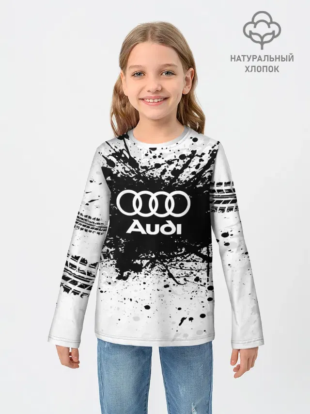Детский лонгслив с принтом «Audi»