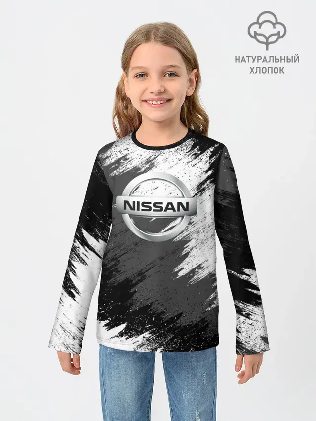 Детский лонгслив с принтом «Nissan»