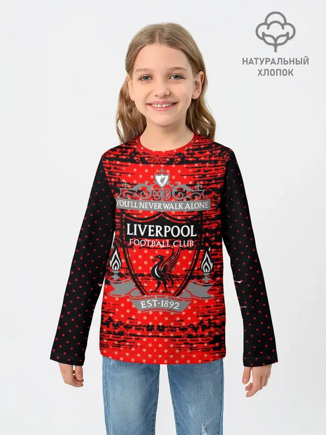 Детский лонгслив с принтом «Liverpool sport uniform»