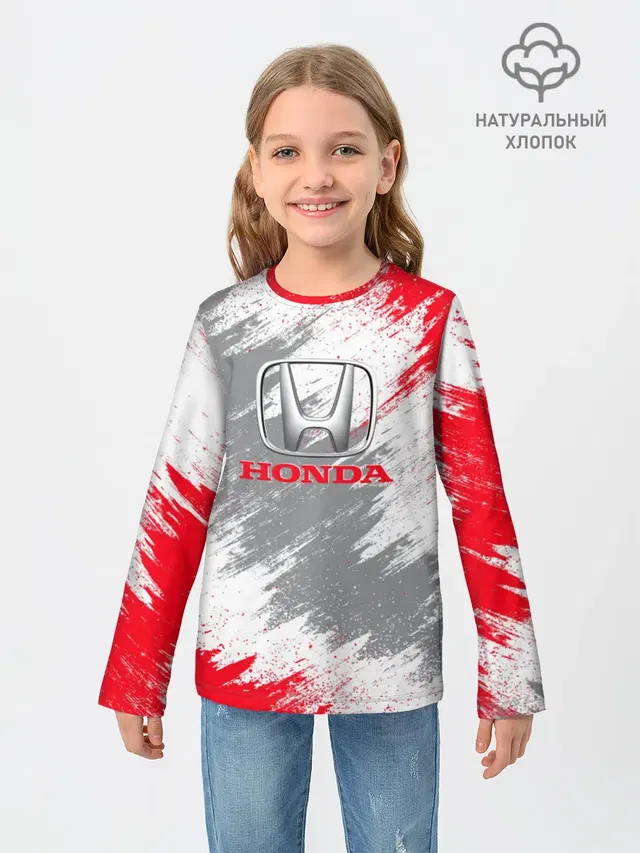 Детский лонгслив с принтом «Car logo»