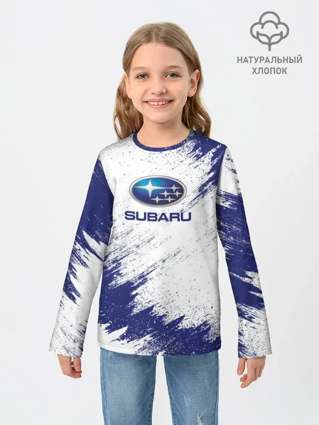Детский лонгслив с принтом «Subaru»