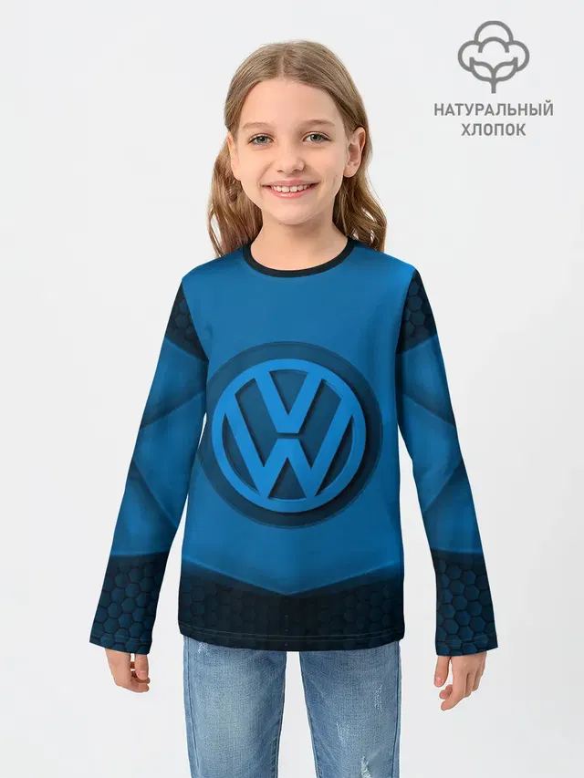 Детский лонгслив с принтом «Volkswagen — Volkswagen SPORT»