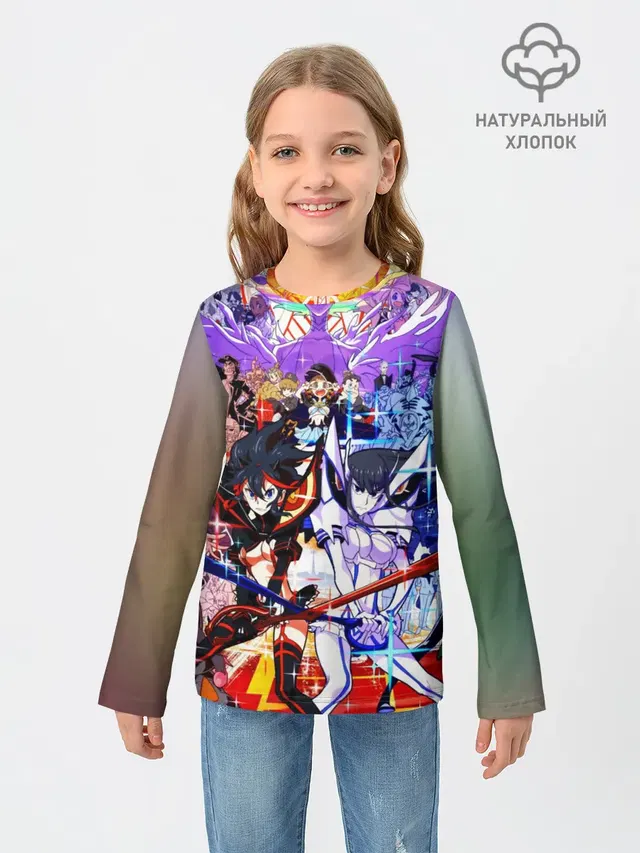 Детский лонгслив с принтом «Ryuko Matoi — Kill La Kill полный набор»