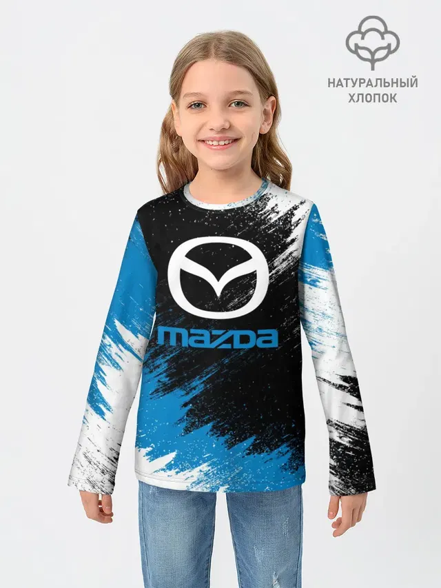 Детский лонгслив с принтом «Mazda»