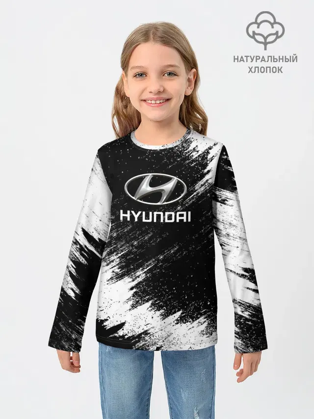 Детский лонгслив с принтом «Hyundai»