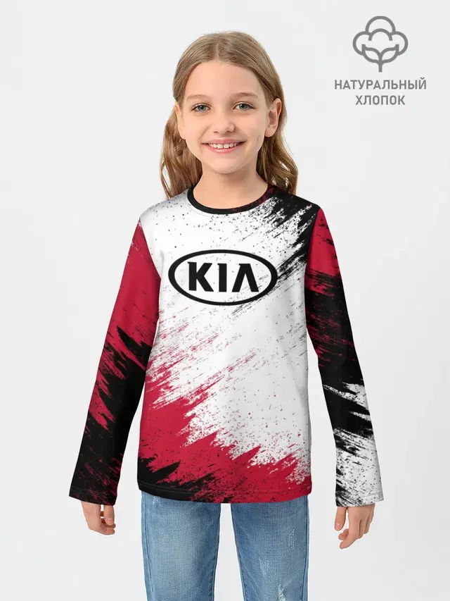Детский лонгслив с принтом «KIA»