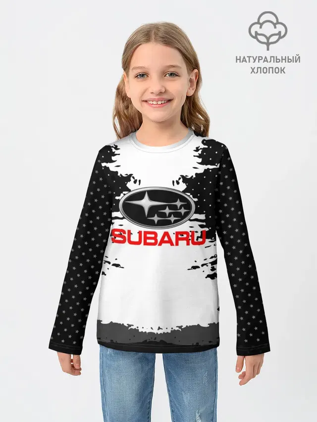 Детский лонгслив с принтом «Automotive brand»