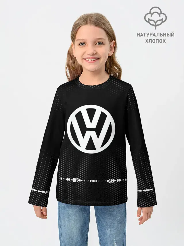 Детский лонгслив с принтом «Volkswagen — Volkswagen sport auto abstract»