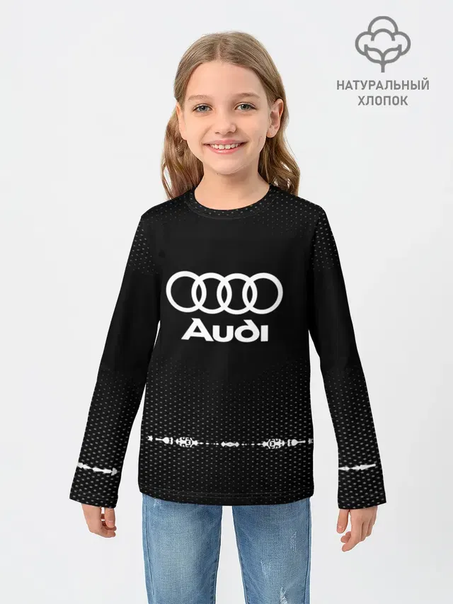 Детский лонгслив с принтом «Audi — Audi sport auto abstract»