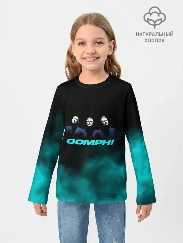 Детский лонгслив с принтом «OOMPH»