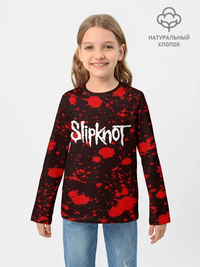 Детский лонгслив с принтом «Slipknot»