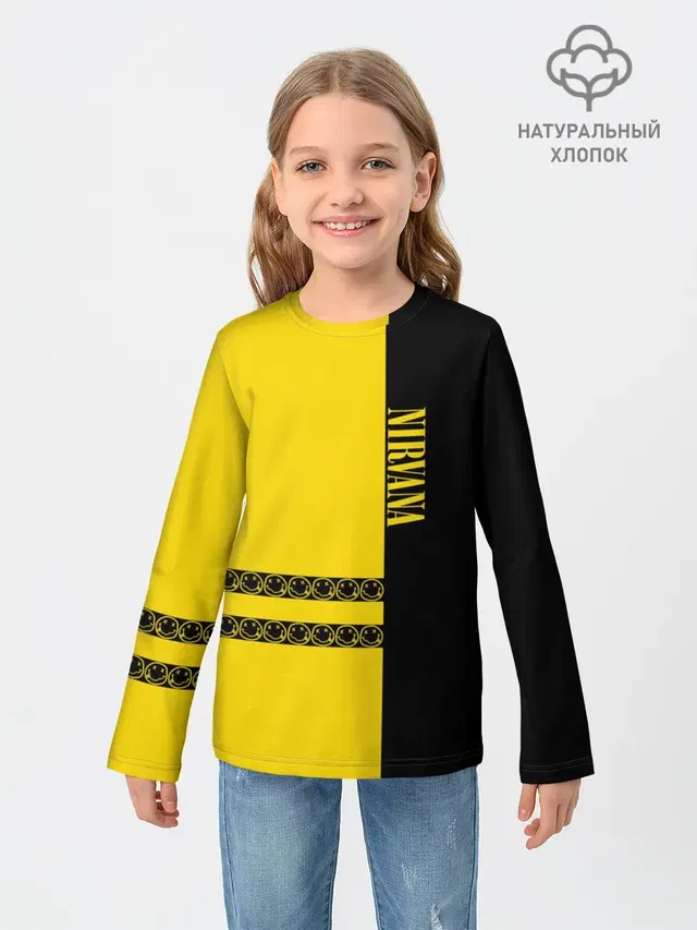 Детский лонгслив с принтом «Nirvana Logo»