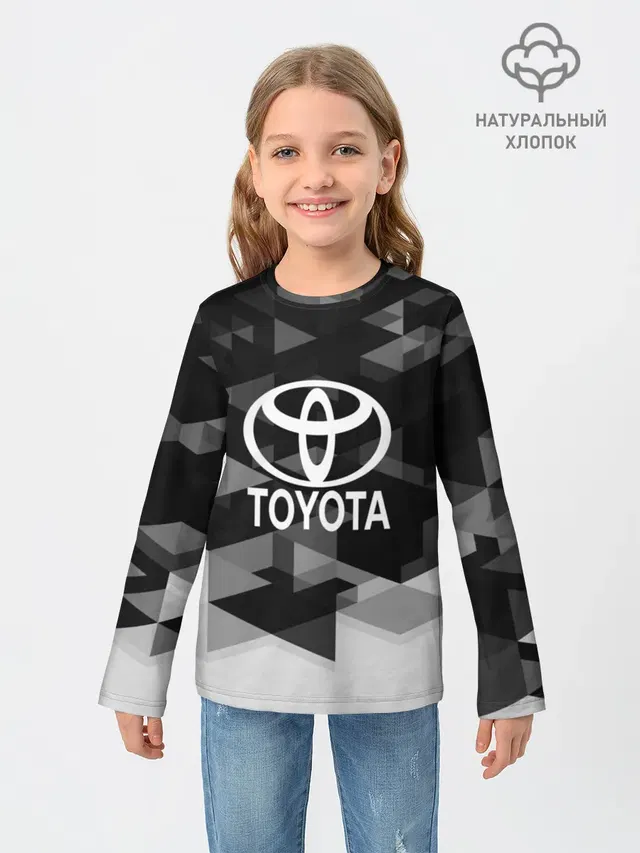 Детский лонгслив с принтом «Тойота — Toyota sport geometry»