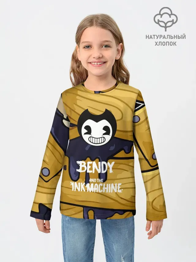 Детский лонгслив с принтом «Bendy and the ink machine»