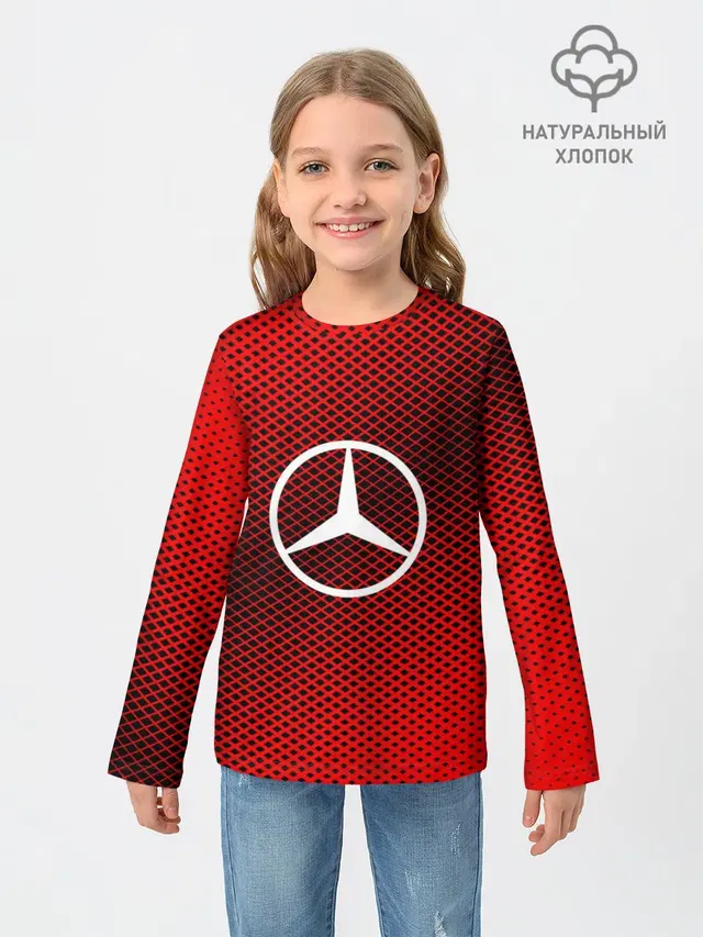 Детский лонгслив с принтом «Mercedes-Benz — MERCEDES SPORT»