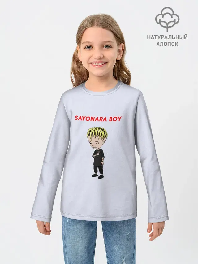 Детский лонгслив с принтом «Элджей — Sayonaraboy»