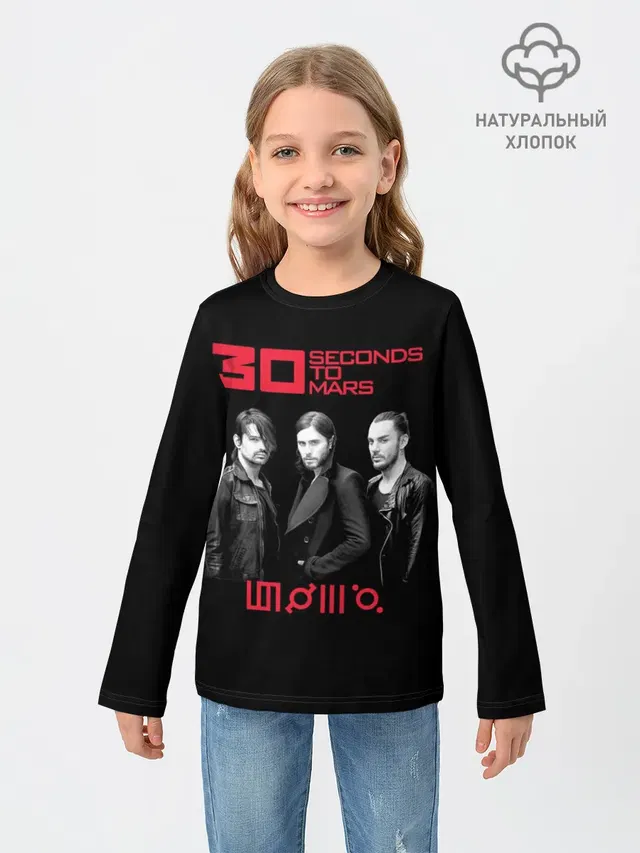 Детский лонгслив с принтом «Thirty Seconds to Mars»