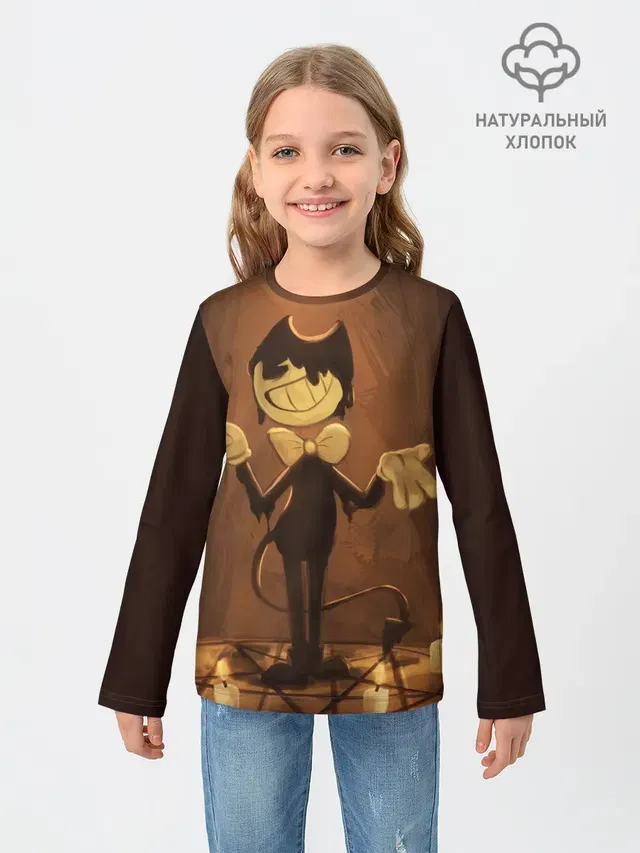 Детский лонгслив с принтом «Bendy»