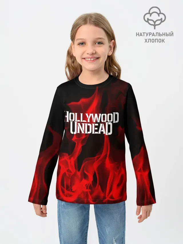 Детский лонгслив с принтом «Hollywood Undead»