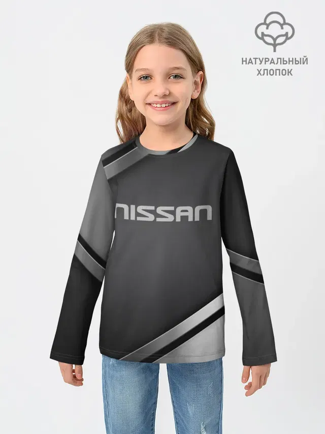Детский лонгслив с принтом «Nissan logo»