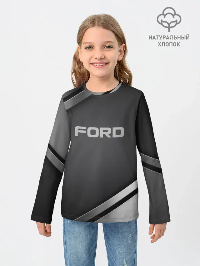 Детский лонгслив с принтом «Ford»