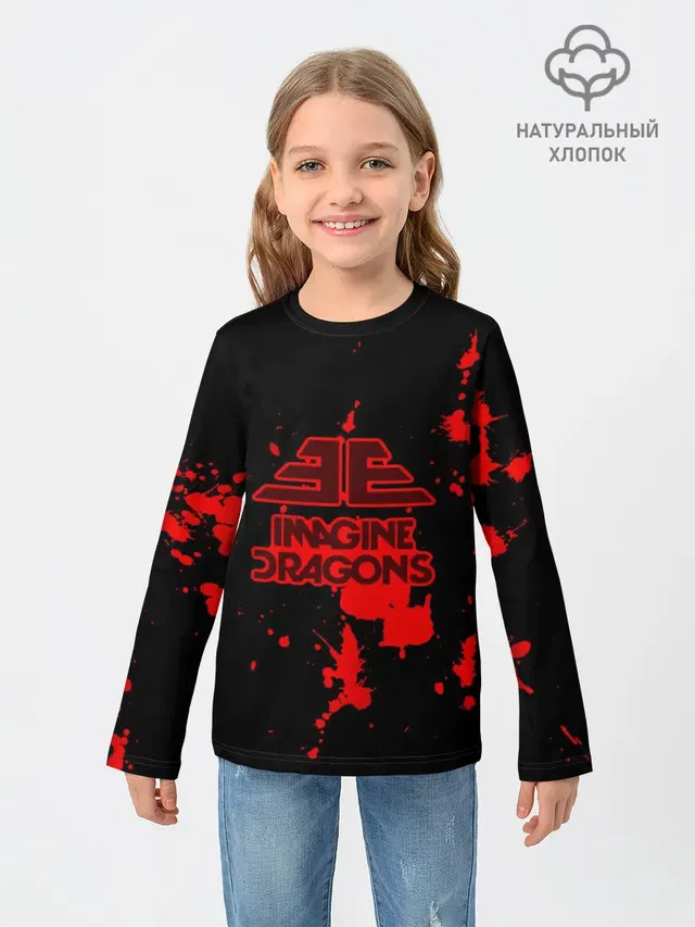Детский лонгслив с принтом «Imagine Dragons»