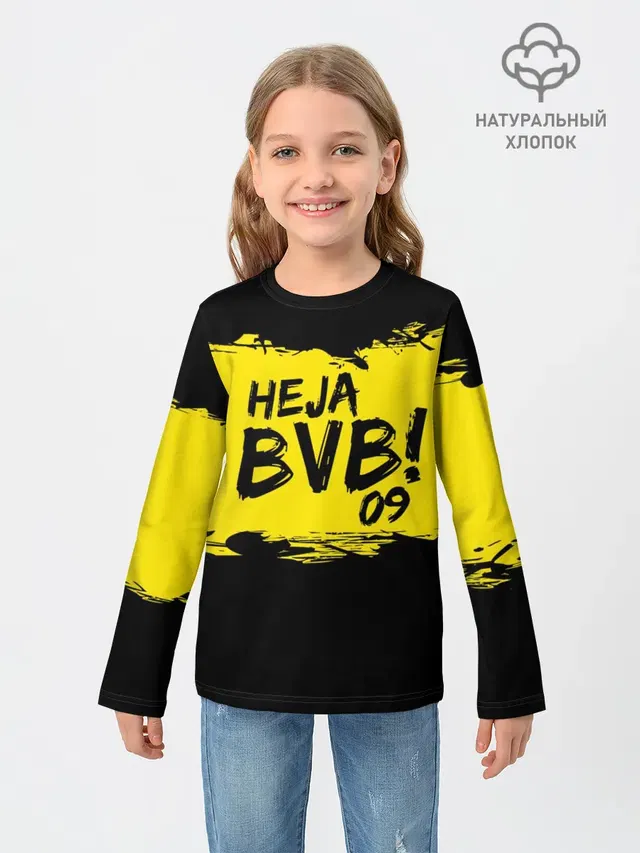 Детский лонгслив с принтом «Borussia Dortmund FC»