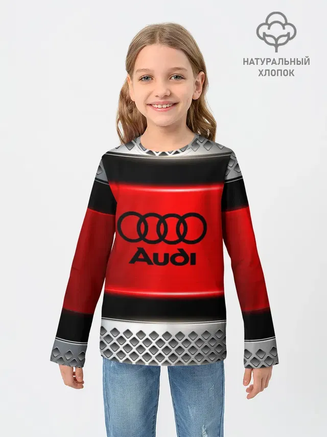 Детский лонгслив с принтом «Audi»