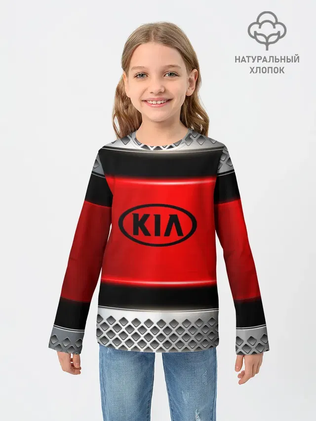 Детский лонгслив с принтом «KIA»