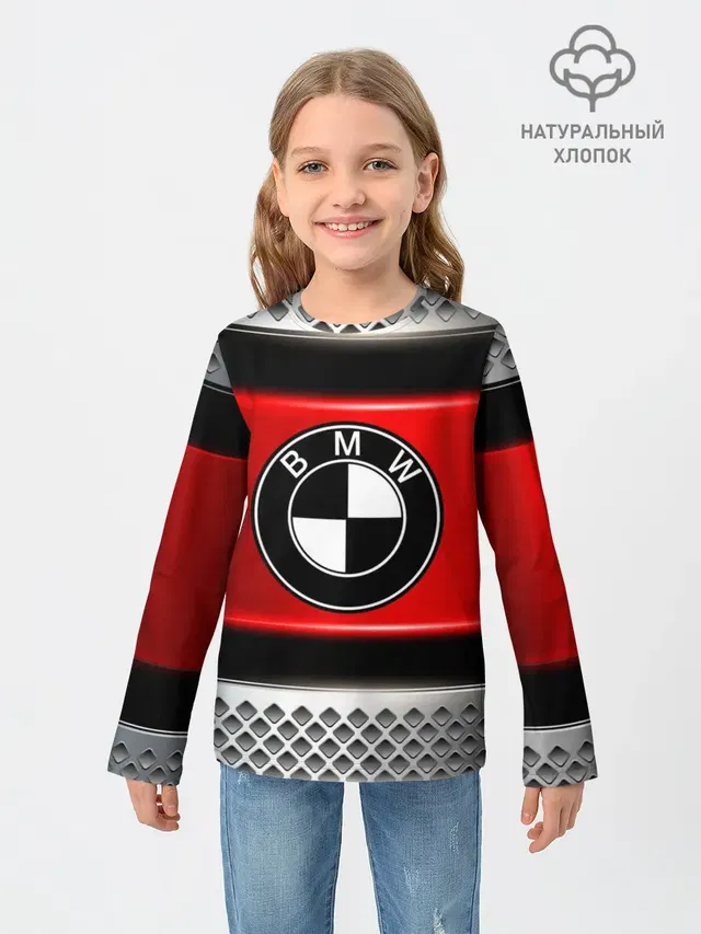 Детский лонгслив с принтом «BMW»