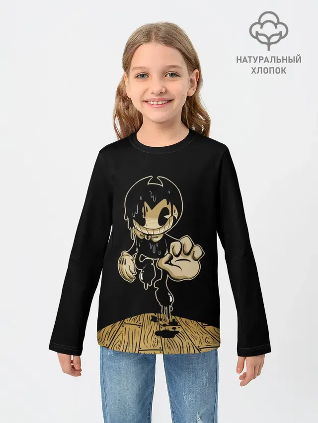 Детский лонгслив с принтом «Bendy»